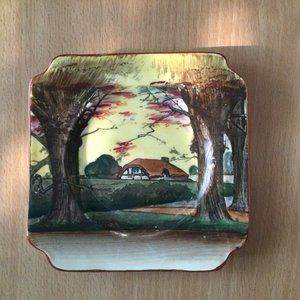 Royal Doulton woodland series small 5" plate square shape beautiful rural scene